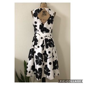 Black and white floral dress